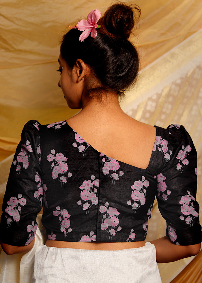 Black Silk Designer Blouse - Indian Silk House Agencies