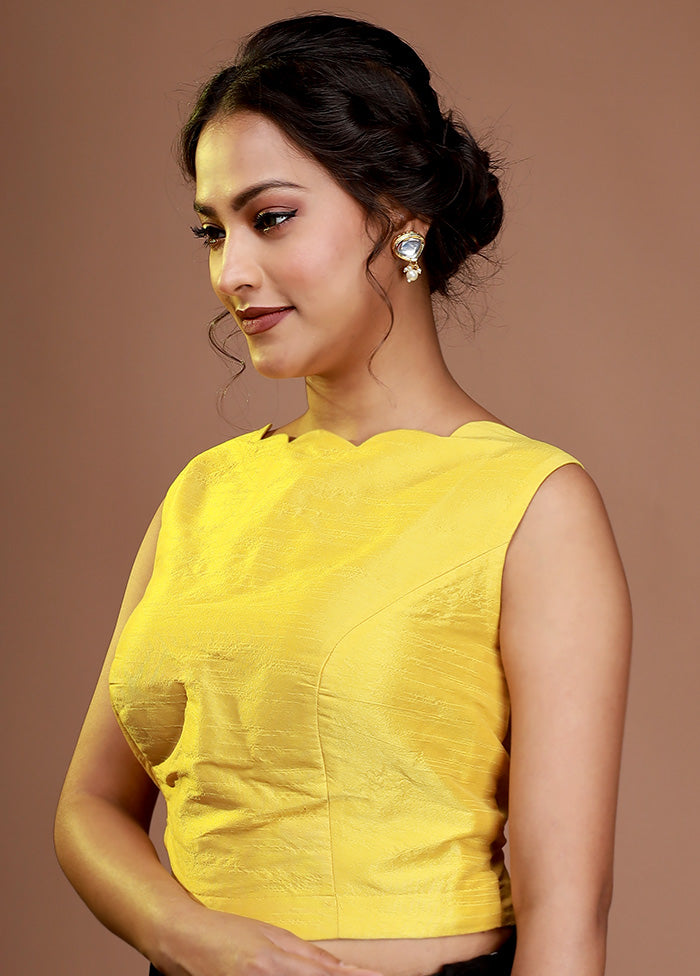Yellow Silk Designer Blouse - Indian Silk House Agencies