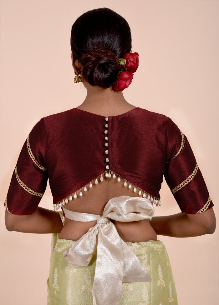 Maroon Dupion Silk Designer Blouse