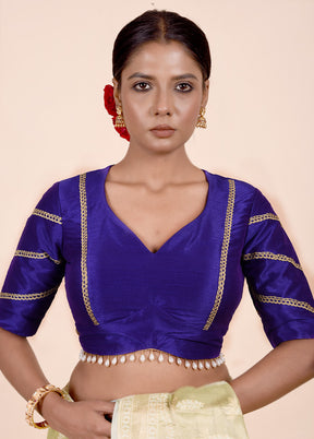 Royal Blue Dupion Silk Designer Blouse