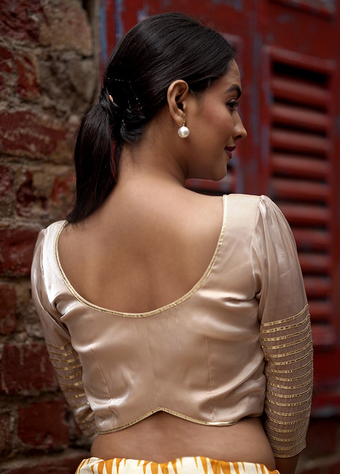 Cream Tissue Designer Blouse - Indian Silk House Agencies