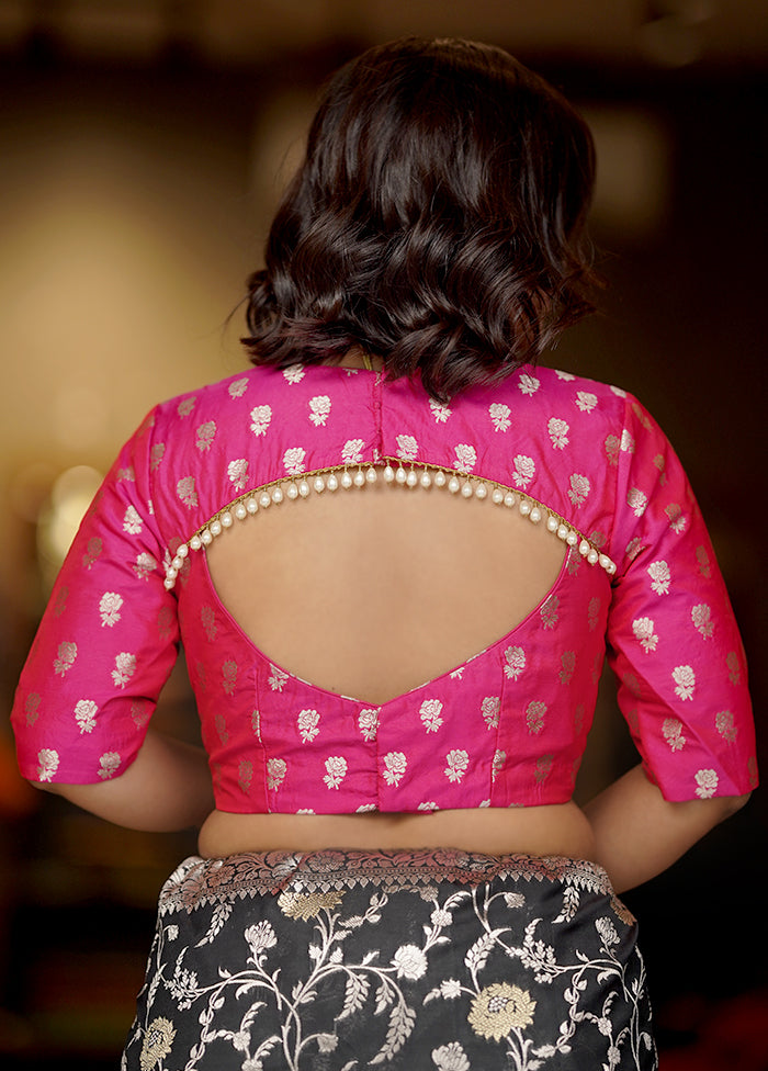Pink Brocade  Designer Blouse - Indian Silk House Agencies