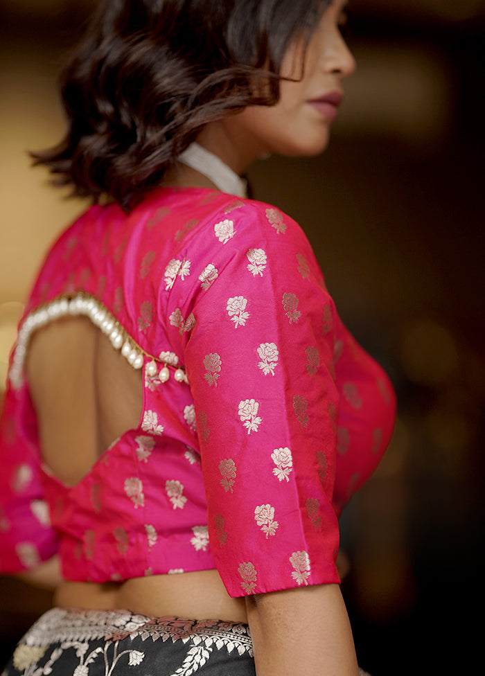 Pink Brocade  Designer Blouse - Indian Silk House Agencies
