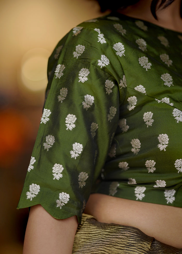 Green Brocade  Designer Blouse - Indian Silk House Agencies