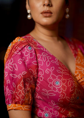 Multicolor Cotton Designer Blouse - Indian Silk House Agencies