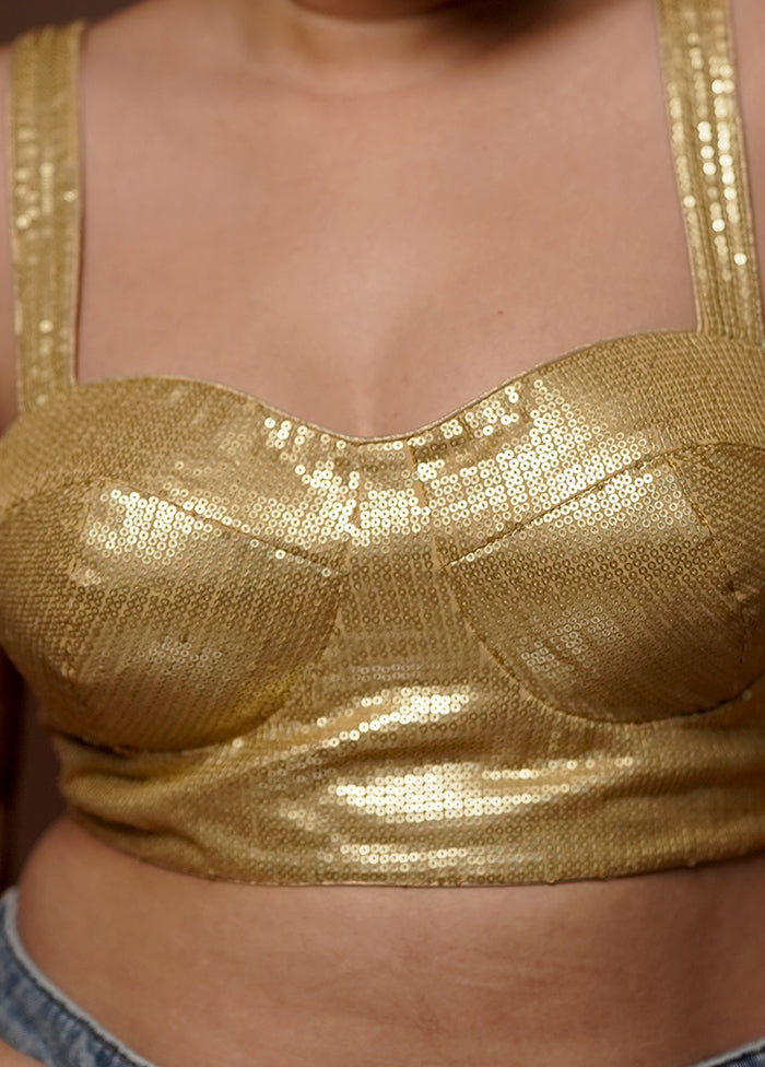 Gold Sequin Designer Blouse
