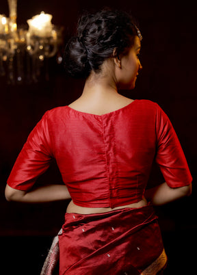 Red Dupion Silk Designer Blouse
