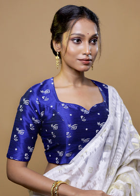 Royal Blue Dupion Silk Designer Blouse