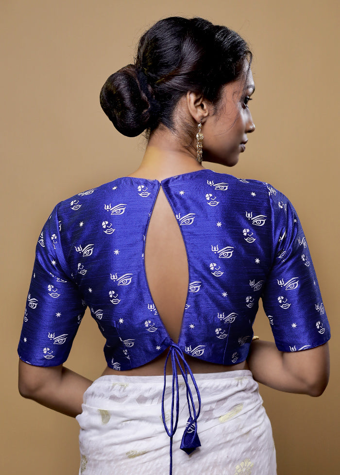 Royal Blue Dupion Silk Designer Blouse