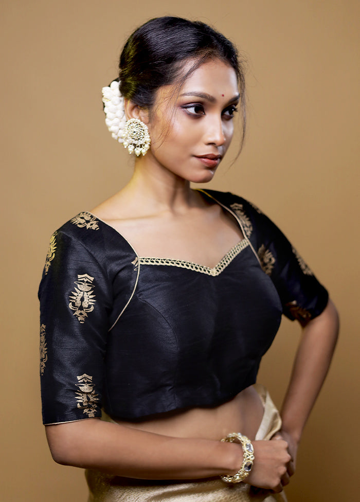 Black Dupion Silk Designer Blouse