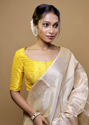 Yellow Dupion Silk Designer Blouse