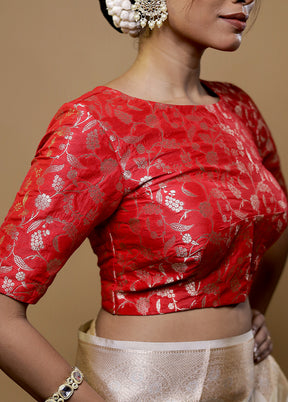 Red Brocade Designer Blouse