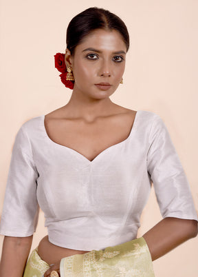 White Dupion Silk Designer Blouse