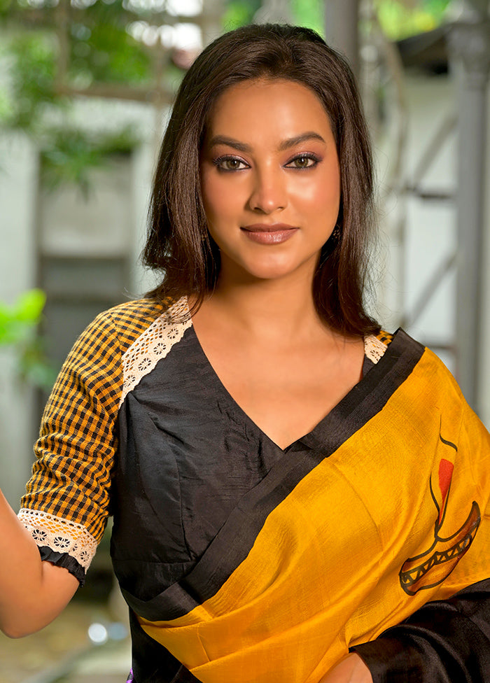 Black Dola Silk Designer Blouse