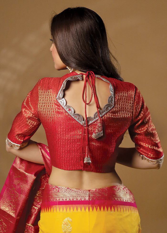 Red Brocade Designer Blouse