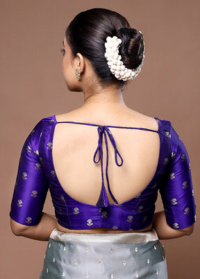 Purple Brocade Designer Blouse