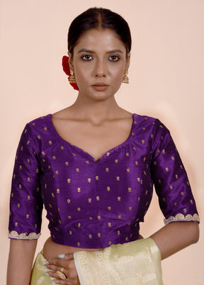 Purple Dupion Silk Designer Blouse