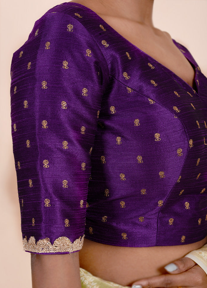 Purple Dupion Silk Designer Blouse