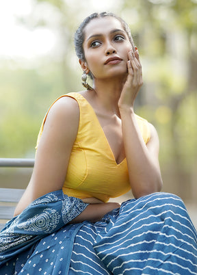 Yellow Dupion Silk Designer Blouse