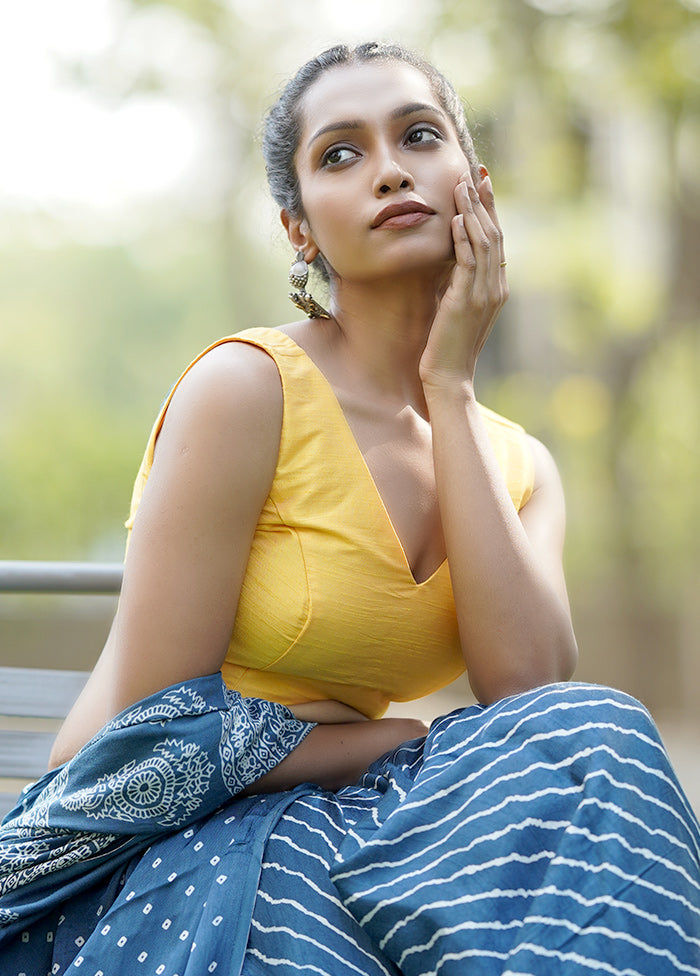 Yellow Dupion Silk Designer Blouse