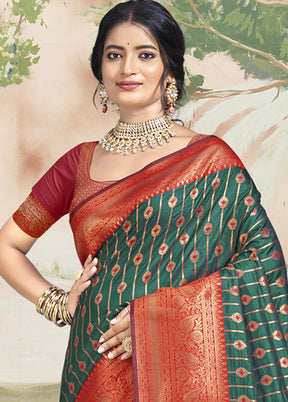 Multicolor Dupion Silk Saree With Blouse Piece