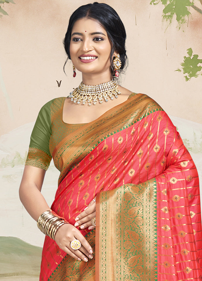 Multicolor Dupion Silk Saree With Blouse Piece