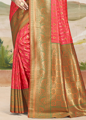 Multicolor Dupion Silk Saree With Blouse Piece