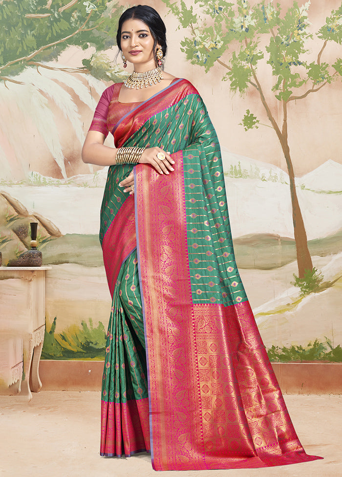 Multicolor Dupion Silk Saree With Blouse Piece