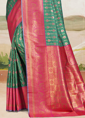 Multicolor Dupion Silk Saree With Blouse Piece