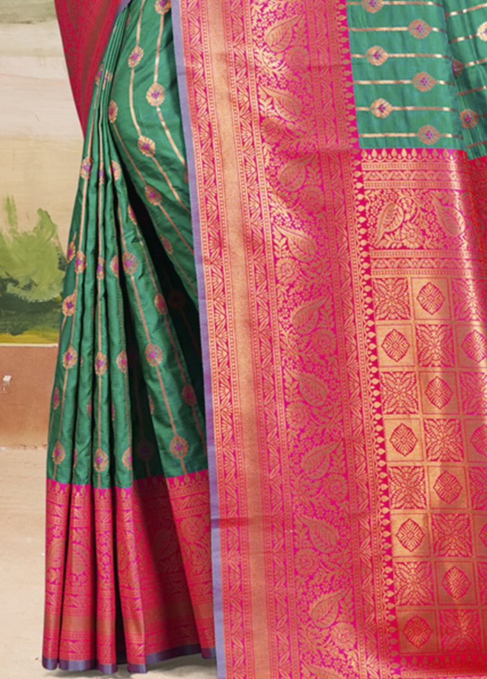 Multicolor Dupion Silk Saree With Blouse Piece