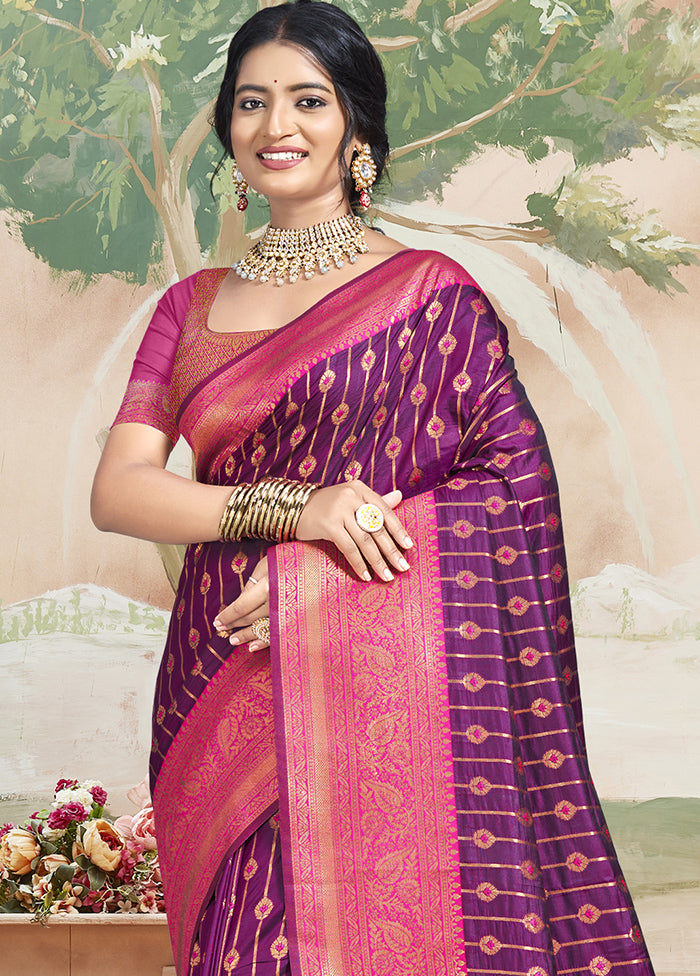 Multicolor Dupion Silk Saree With Blouse Piece