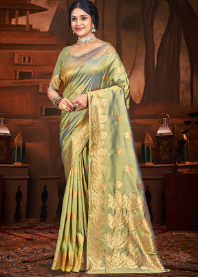 Multicolor Dupion Silk Saree With Blouse Piece