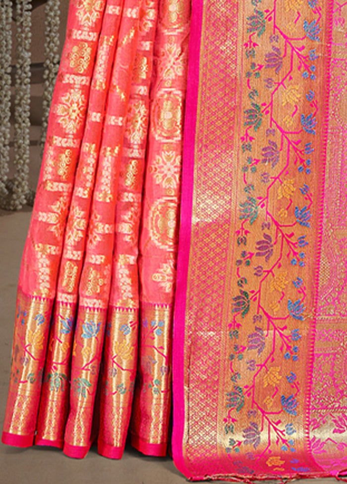 Multicolor Dupion Silk Saree With Blouse Piece