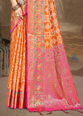 Multicolor Dupion Silk Saree With Blouse Piece