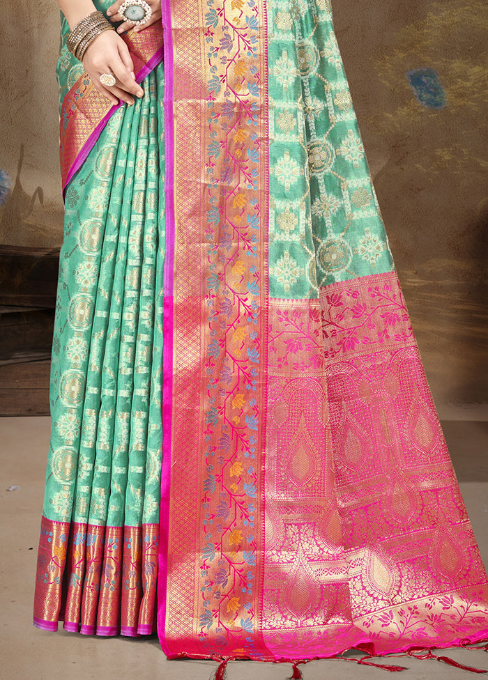 Multicolor Dupion Silk Saree With Blouse Piece