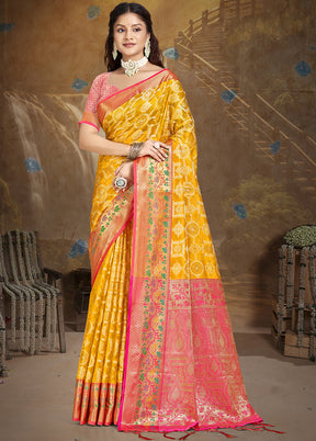 Multicolor Dupion Silk Saree With Blouse Piece