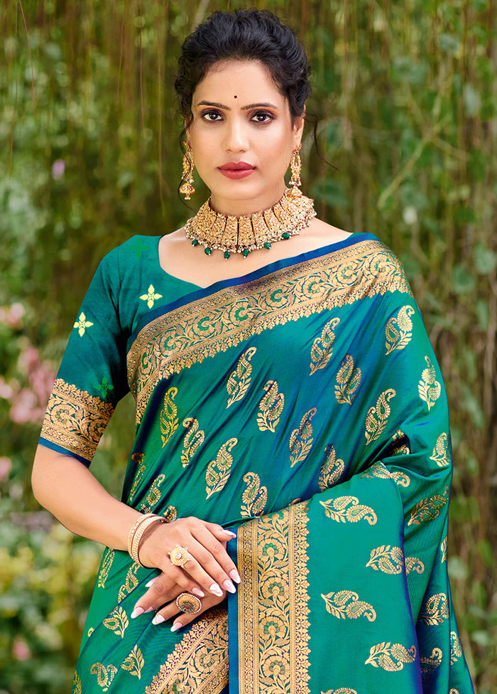 Multicolor Dupion Silk Saree With Blouse Piece