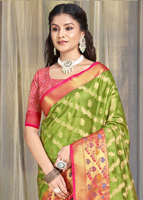 Multicolor Dupion Silk Saree With Blouse Piece