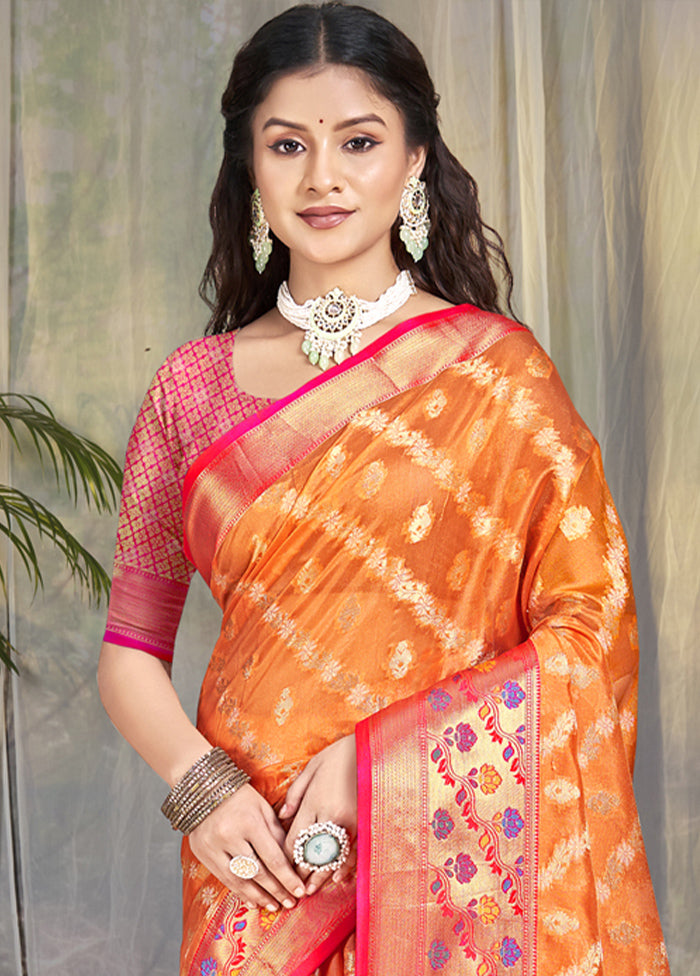 Multicolor Dupion Silk Saree With Blouse Piece