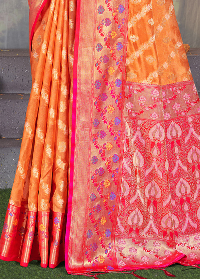 Multicolor Dupion Silk Saree With Blouse Piece