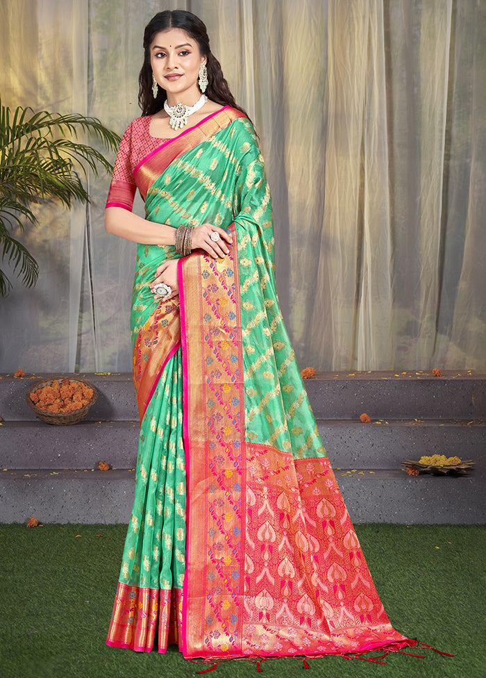 Multicolor Dupion Silk Saree With Blouse Piece