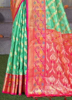 Multicolor Dupion Silk Saree With Blouse Piece