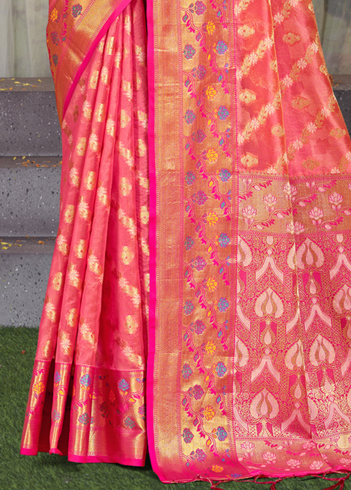 Multicolor Dupion Silk Saree With Blouse Piece