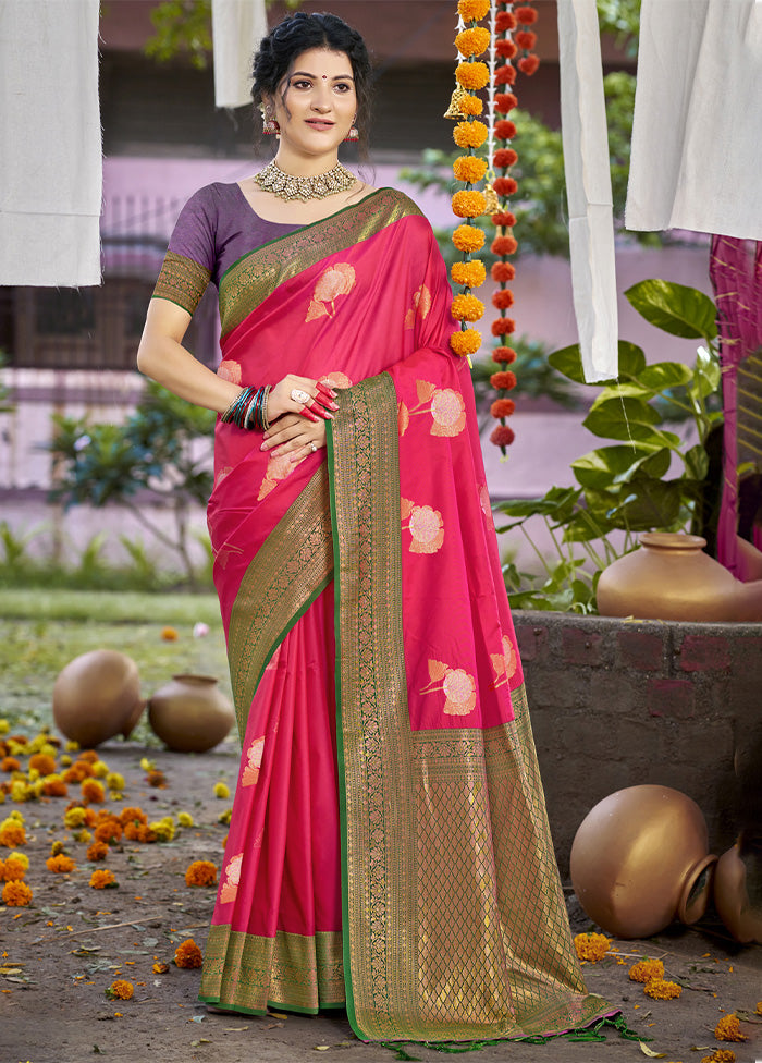 Rani Dupion Silk Saree With Blouse Piece