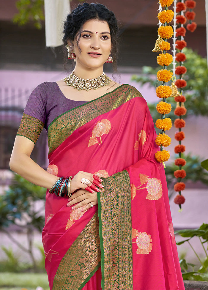 Rani Dupion Silk Saree With Blouse Piece