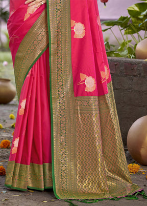 Rani Dupion Silk Saree With Blouse Piece