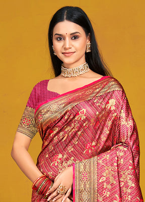 Multicolor Satin Silk Saree With Blouse Piece