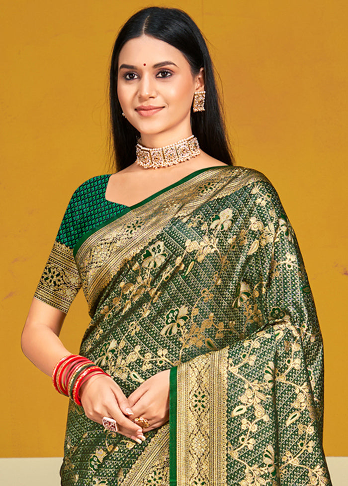 Multicolor Satin Silk Saree With Blouse Piece