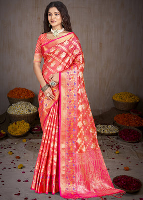 Multicolor Dupion Silk Saree With Blouse Piece