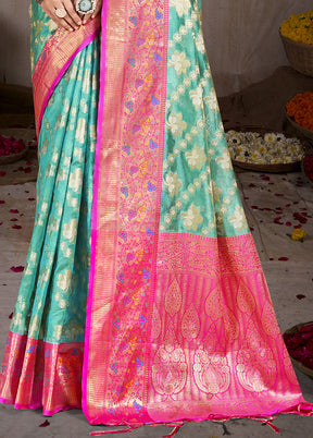 Multicolor Dupion Silk Saree With Blouse Piece